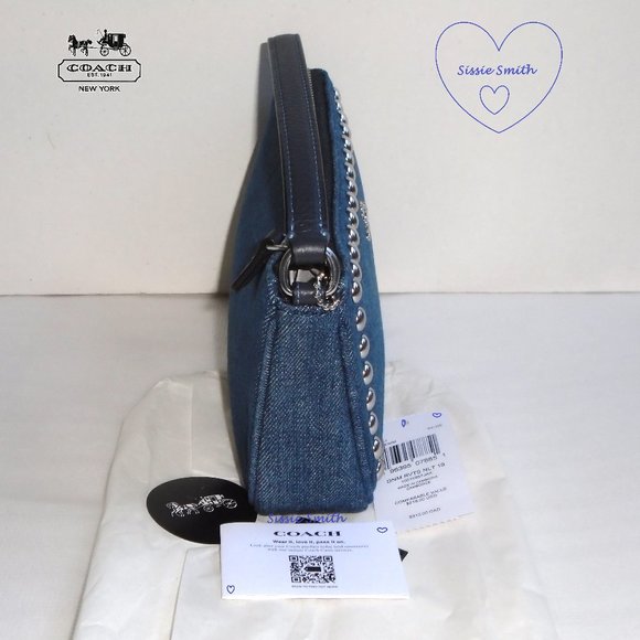 NWT Coach Nolita 19 In Denim with Rivets & Chained Id Case - Picture 6 of 16